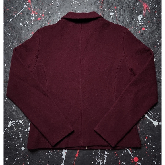 Brooks Brothers 346 women's burgundy wine full-zip wool cardigan sweater jacket - Picture 6 of 9